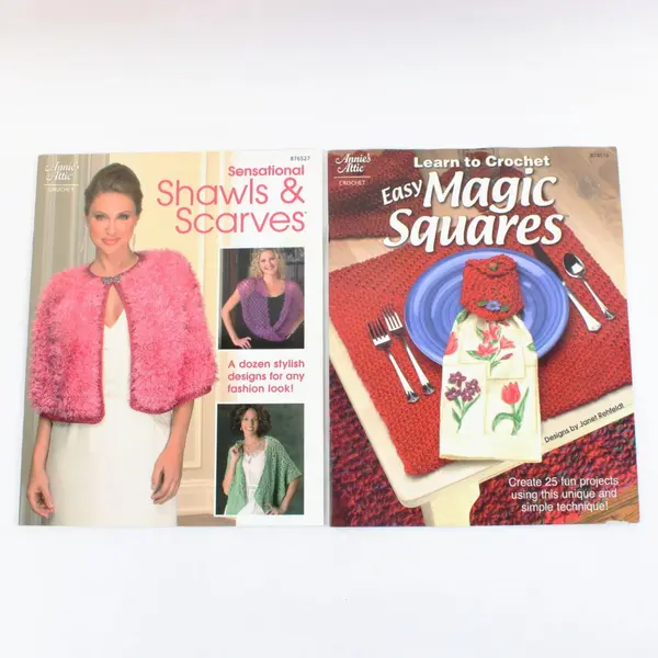 Annie's Lot 2 Learn to Crochet: Easy Magic Squares/Sensational Shawls & Scarves