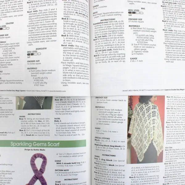 Annie's Lot 2 Learn to Crochet: Easy Magic Squares/Sensational Shawls & Scarves