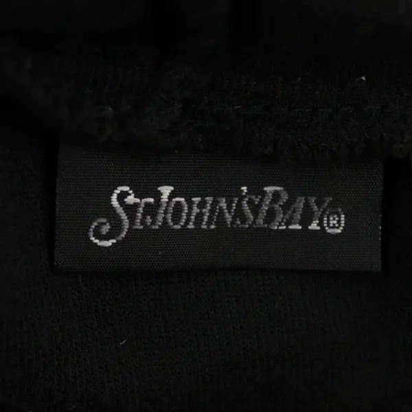 St. John's Bay Women's Large Black Velour Faux Fur Trim Hooded Jacket
