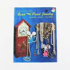 Vintage 1971 Bead & Pearl Jewelry Craft Book Macramé Crochet Two-Needle Patterns