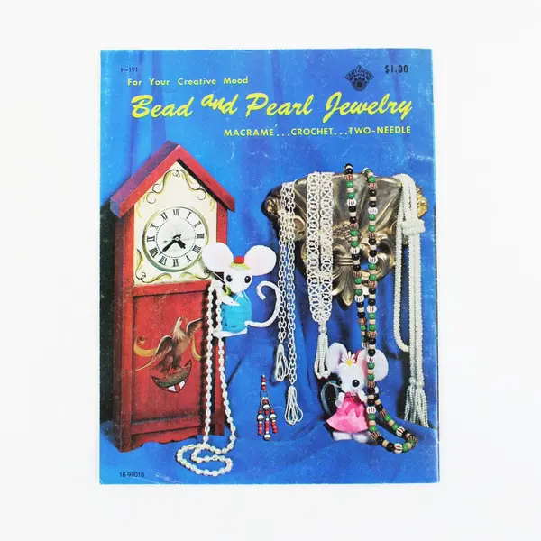 Vintage 1971 Bead & Pearl Jewelry Craft Book Macramé Crochet Two-Needle Patterns