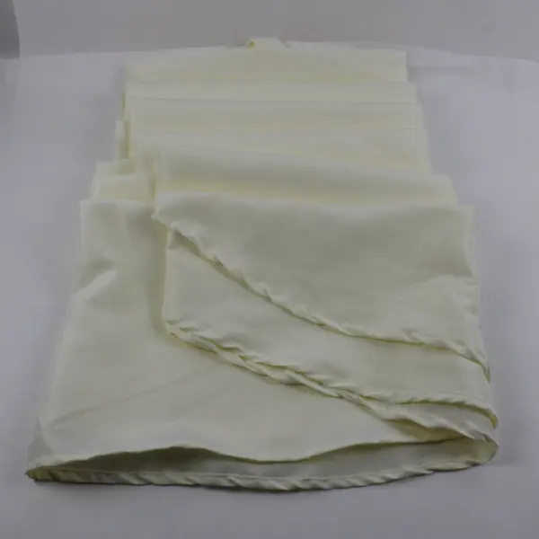 Beige Off-White Oval Polyester Tablecloth 120 x 140 Inch