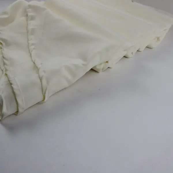 Beige Off-White Oval Polyester Tablecloth 120 x 140 Inch