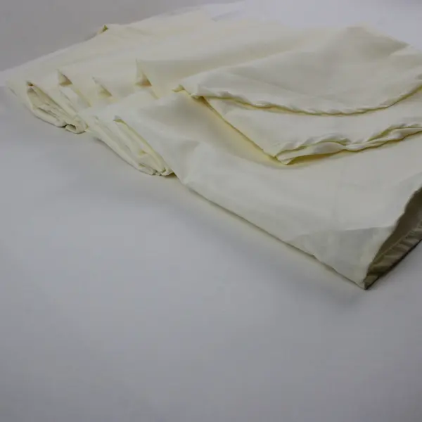 Beige Off-White Oval Polyester Tablecloth 120 x 140 Inch