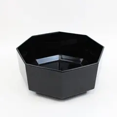 Vintage Arcoroc France Octime Black 9" Octagonal Glass Serving Bowl