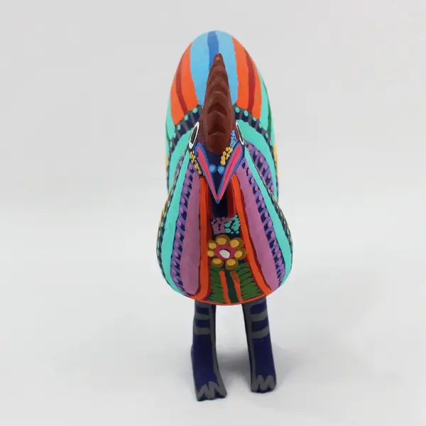 Hand-Carved Mexican Folk Art Oaxacan Alebrije Rooster Figurine Signed Carmelo
