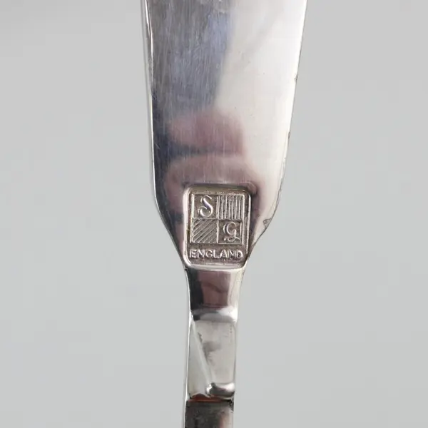 S G Ltd Silver Plate Ladle England Original Box Tarnish Light Wear