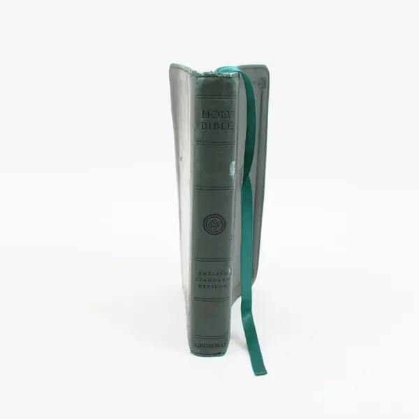 Crossway Holy Bible ESV Compact Thinline Green Faux Leather 2003 1581346409