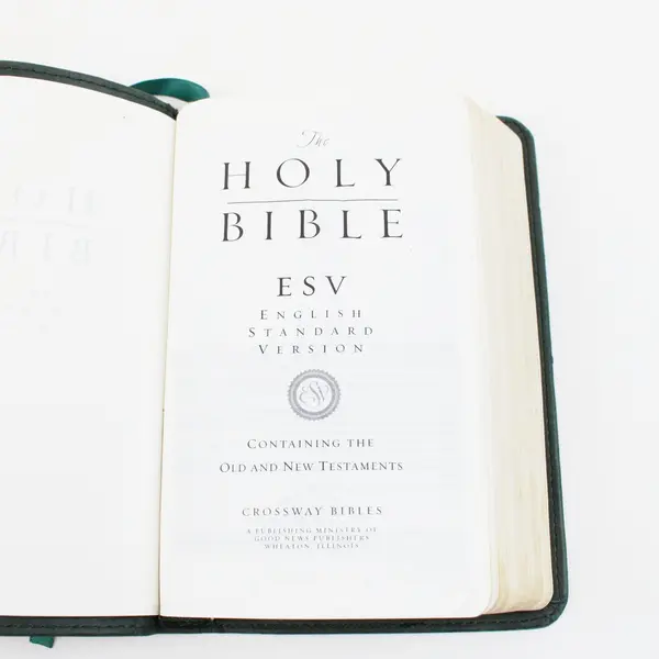 Crossway Holy Bible ESV Compact Thinline Green Faux Leather 2003 1581346409