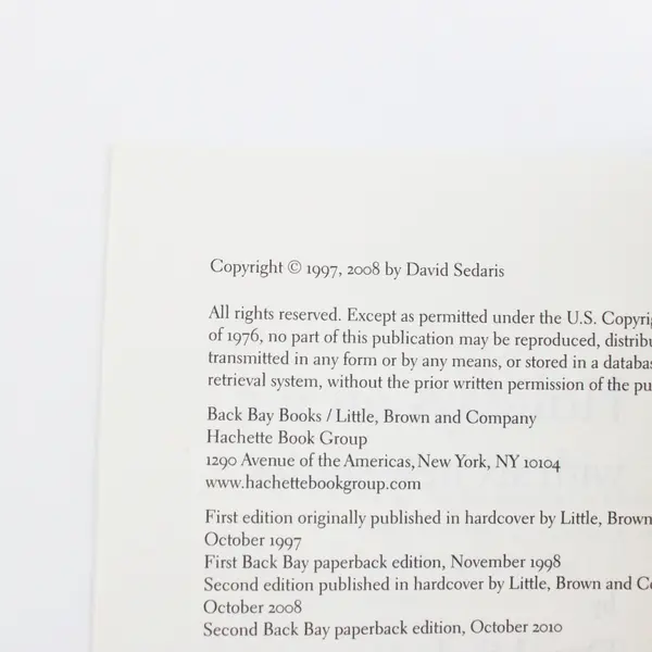 Holidays on Ice David Sedaris 2010 Back Bay Paperback Holiday Humor