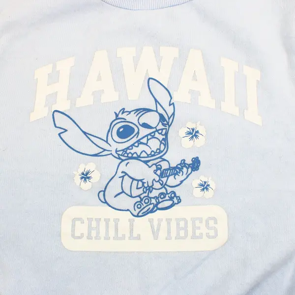 Disney Stitch "Hawaii Chill Vibes" Girls Youth Blue Pullover Sweatshirt S (6/7)