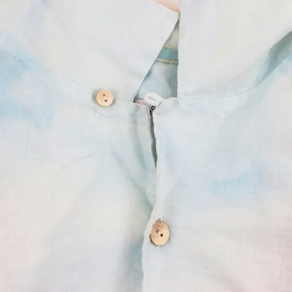 Tommy Bahama Men's XL Light Blue Palm Tree Tropical Button-Down Shirt 100% Linen