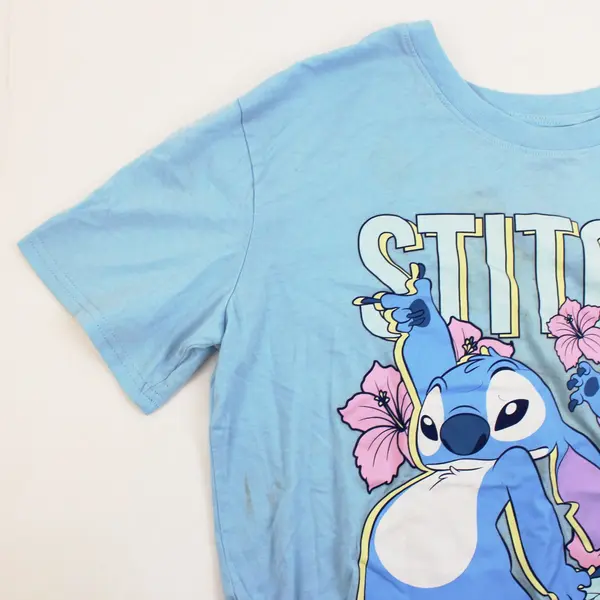 Disney Stitch "I Do What I Want" Graphic T-Shirt Light Blue Medium