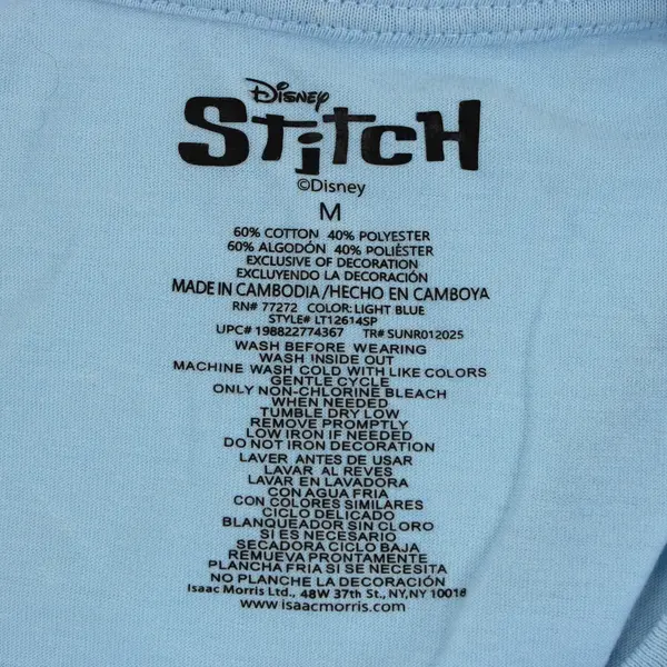 Disney Stitch "I Do What I Want" Graphic T-Shirt Light Blue Medium
