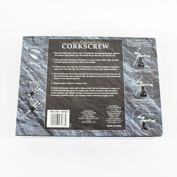 Costco Countertop Corkscrew Kit Foil Cutter Bottle Stopper 2 Screws 798968