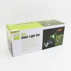 One Stop Gardens 3pc Solar Light Set Hummingbird Butterfly Dragonfly