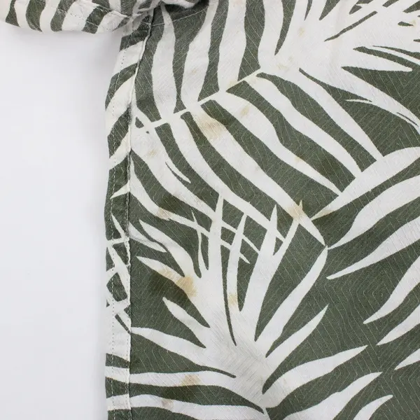 Pendleton Men's XL Green White Palm Leaf Print Short Sleeve Shirt 100% Cotton