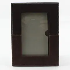 Milano Brown Leather 4x6 Tabletop Picture Frame Stitched Vertical