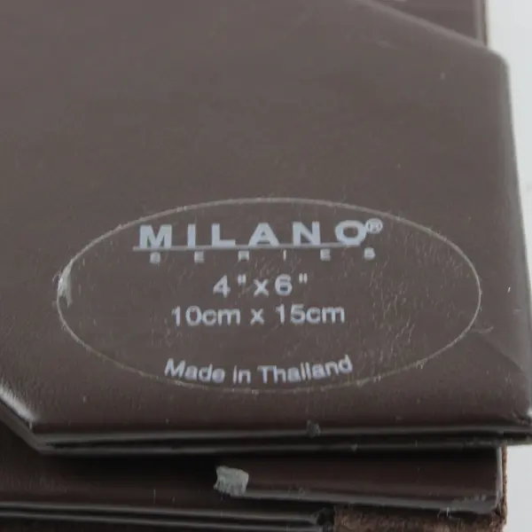 Milano Brown Leather 4x6 Tabletop Picture Frame Stitched Vertical