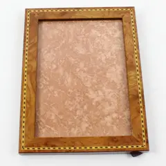 Burl Wood Desk Display Picture Frame Decorative Inlay 4.5x6.5