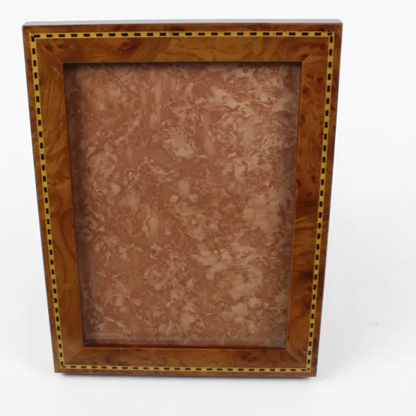 Burl Wood Desk Display Picture Frame Decorative Inlay 4.5x6.5