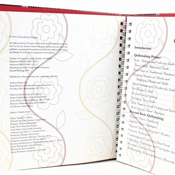 Quilter's Complete Guide Marianne Fons & Liz Porter Spiral Bound Hardcover 1994
