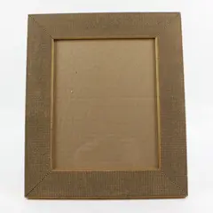 Gold-Tone Rectangular Picture Frame Textured Decorative Border Clear Glass