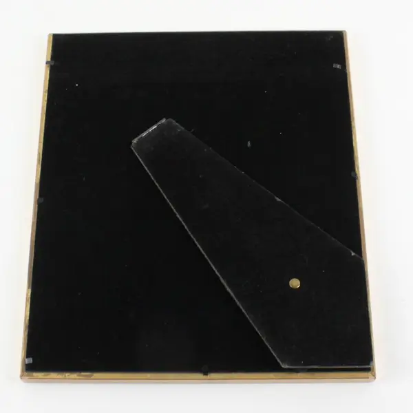Gold-Tone Rectangular Picture Frame Textured Decorative Border Clear Glass