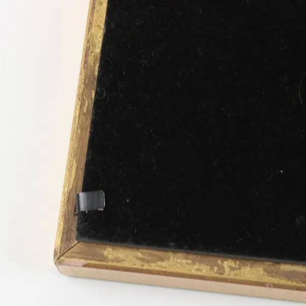 Gold-Tone Rectangular Picture Frame Textured Decorative Border Clear Glass
