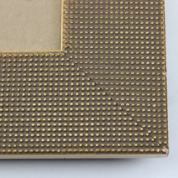 Gold-Tone Rectangular Picture Frame Textured Decorative Border Clear Glass