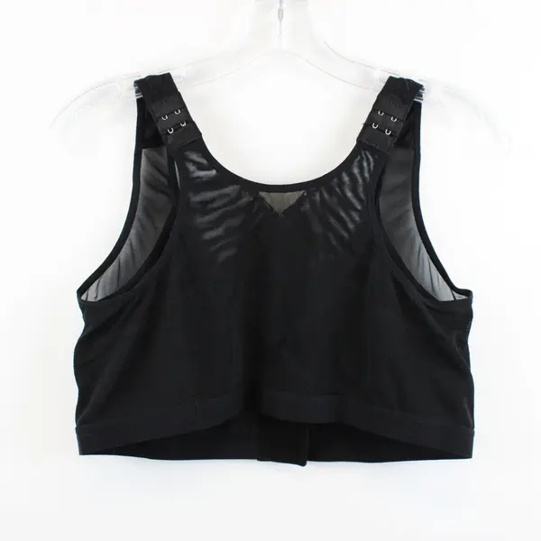 Women's 3XL Black Front Hook & Eye Closure Sports Bra Adjustable Straps Wireless