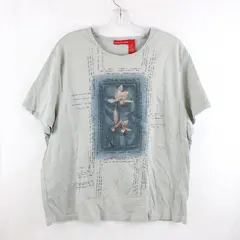 Gloria Vanderbilt Women's 2X Green Ribbed Short Sleeve Floral Graphic Top Y2K