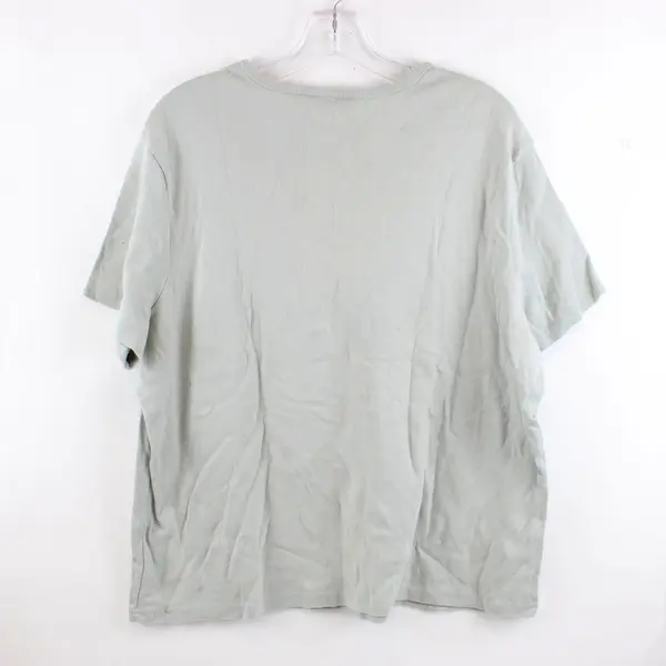 Gloria Vanderbilt Women's 2X Green Ribbed Short Sleeve Floral Graphic Top Y2K