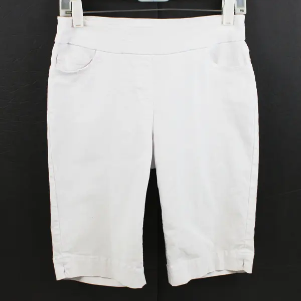 Slim-Sation Slimming Effect Pull-On Crop Pants White Size 6 Casual Summer