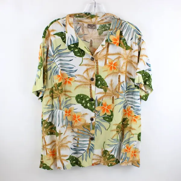Aloha Hut Hawaii Men's 2XL Tropical Print Short Sleeve Button Down Shirt