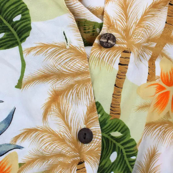 Aloha Hut Hawaii Men's 2XL Tropical Print Short Sleeve Button Down Shirt