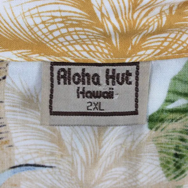 Aloha Hut Hawaii Men's 2XL Tropical Print Short Sleeve Button Down Shirt