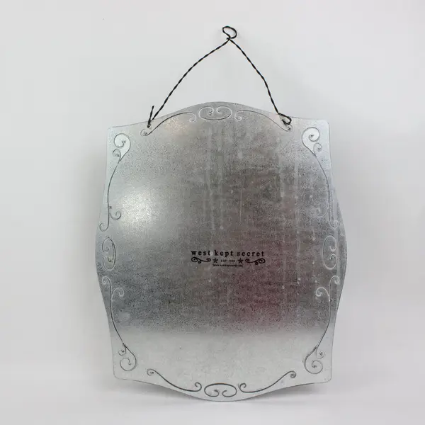 West Kept Secret Distressed Metal Scrollwork Hanging Wall Plaque