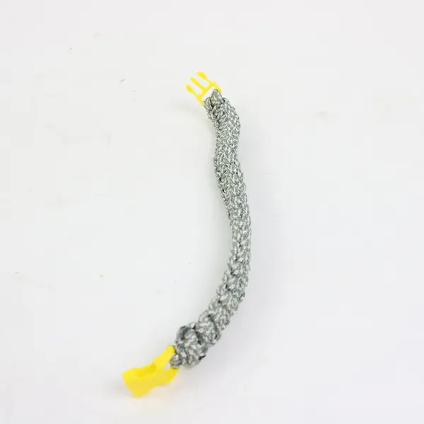 Paracord Survival Bracelet Cobra Weave Gray Camouflage Yellow Clasp