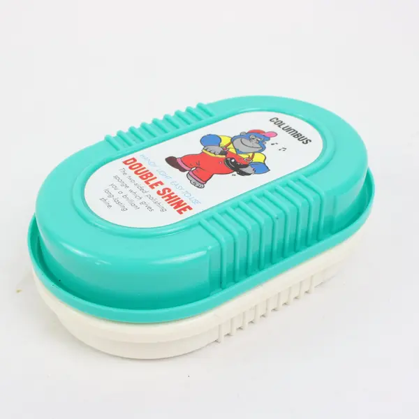 Columbus Double Shine Shoe Polish Sponge Applicator Turquoise Case