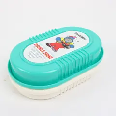 Columbus Double Shine Shoe Polish Sponge Applicator Turquoise Case