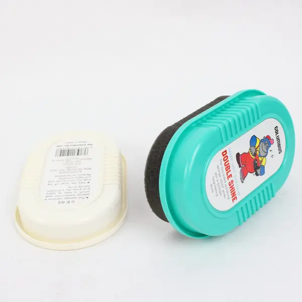 Columbus Double Shine Shoe Polish Sponge Applicator Turquoise Case