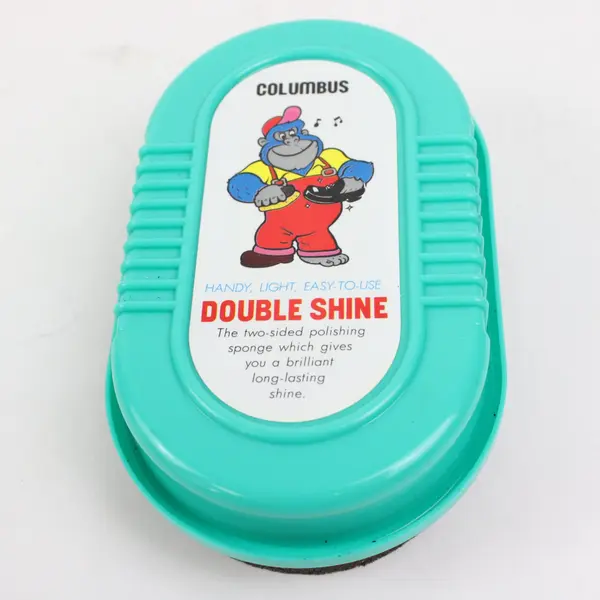 Columbus Double Shine Shoe Polish Sponge Applicator Turquoise Case