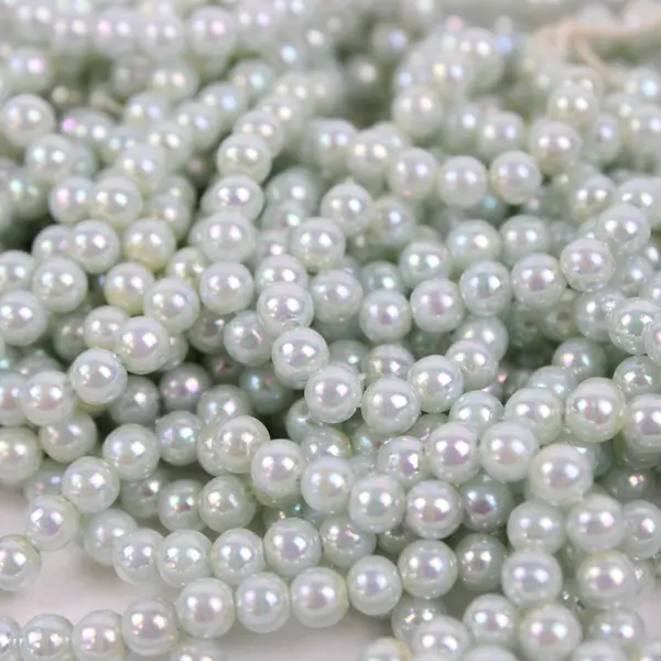 Lot of Assorted Faux Light Blue Pearl Bead Strands Jewelry Making