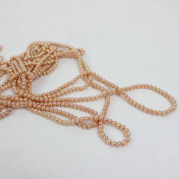 Lot of Assorted Faux Blush Pink Pearl Bead Strands Jewelry Making