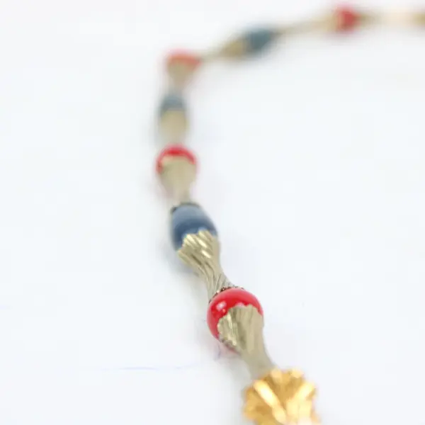 Multicolor Gold-Tone Jewel-Tone Beaded Necklace Statement