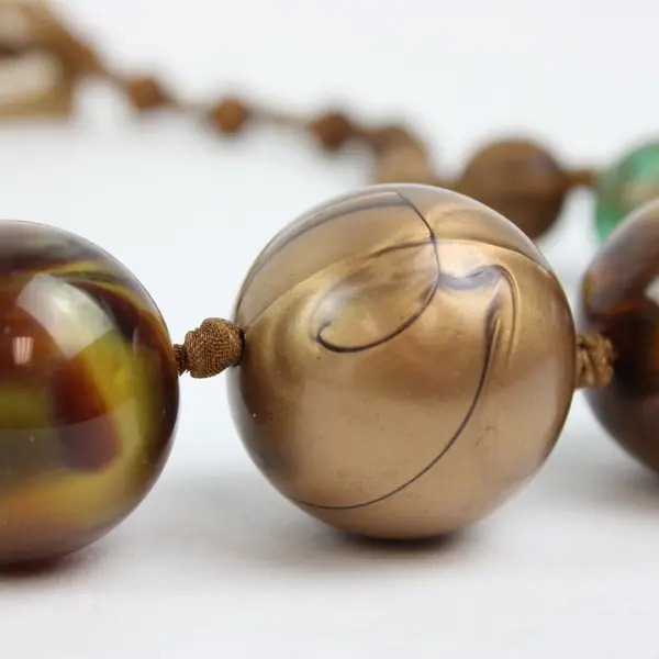 Unbranded Chunky Brown Multicolor Mixed-Bead Boho Statement Necklace