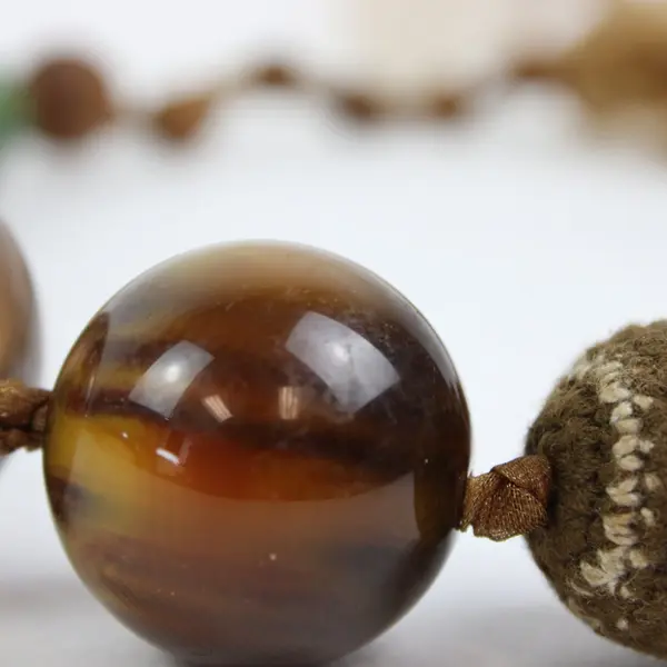 Unbranded Chunky Brown Multicolor Mixed-Bead Boho Statement Necklace