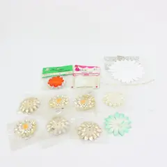 Mixed Flat Artificial Craft Flower Embellishments Assorted Colors