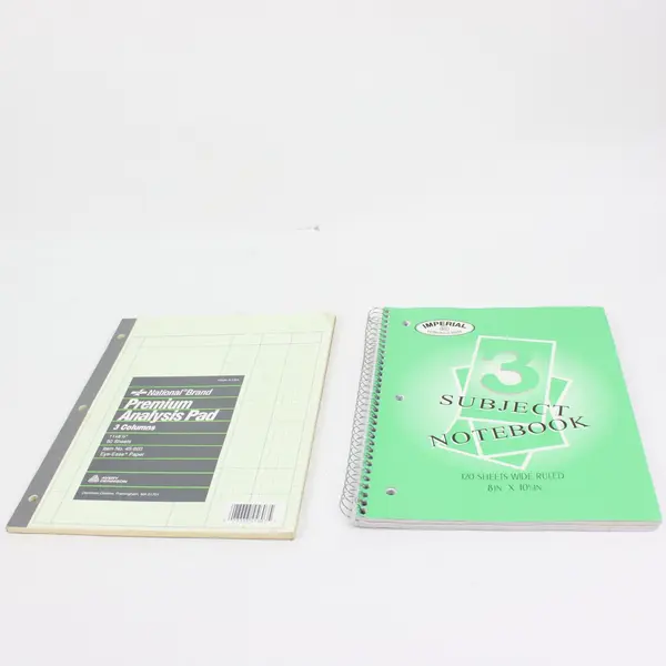 Lot of 2 Imperial 3-Subj W/R Notebook, National Premium 3-Col Pad Pre-Owned